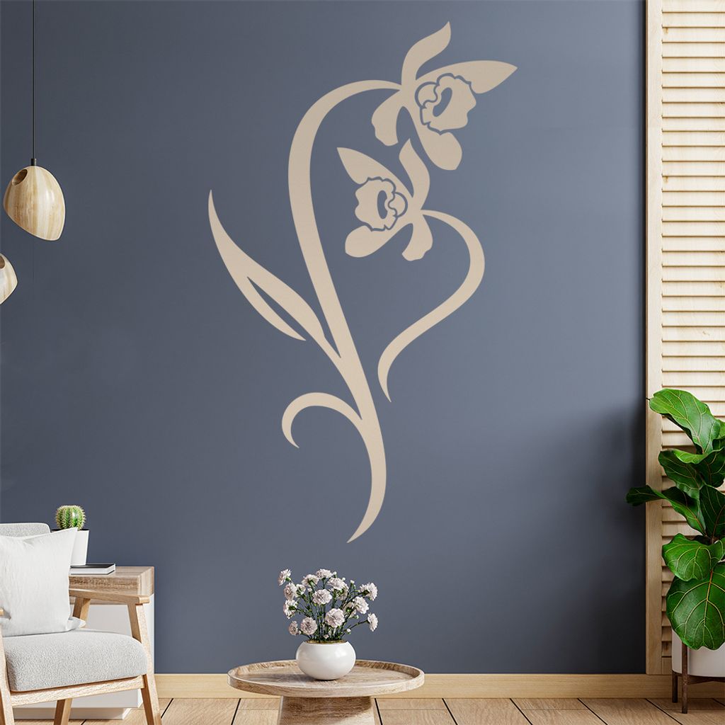 Narzisse - Linien Wandtattoo in 6 Größen - Wandaufkleber Wall Sticker - Dekoration, Küche, Wohnzimmer, Schlafzimmer, Badezimmer