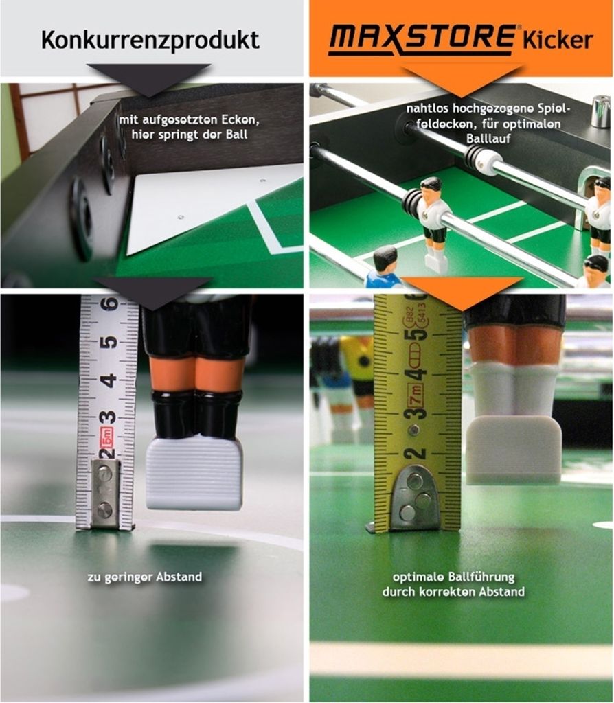 Profi Tischfußball Leeds Kicker Schwarz Tischkicker Produktbild 6