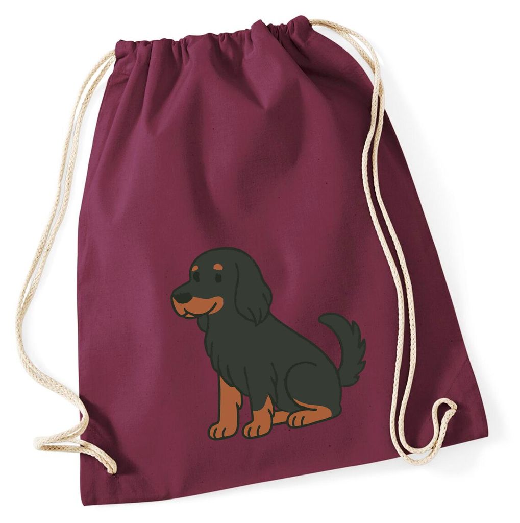 Huuraa Turnbeutel Gordon Setter Comic Gordi 12 Liter Burgundy Baumwolle Rucksack Geschenkidee
