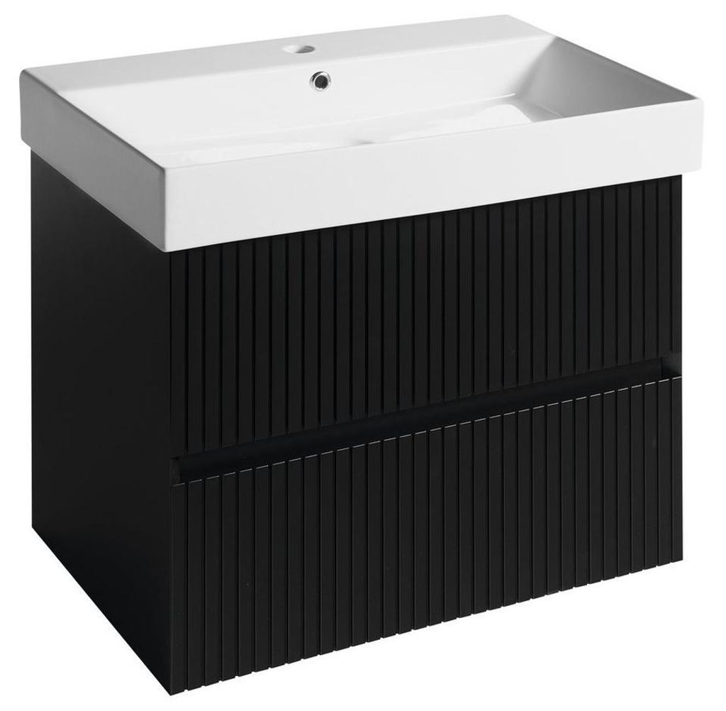 Sapho FILENA Unterschrank 67x51,5x43cm, schwarz matt strip