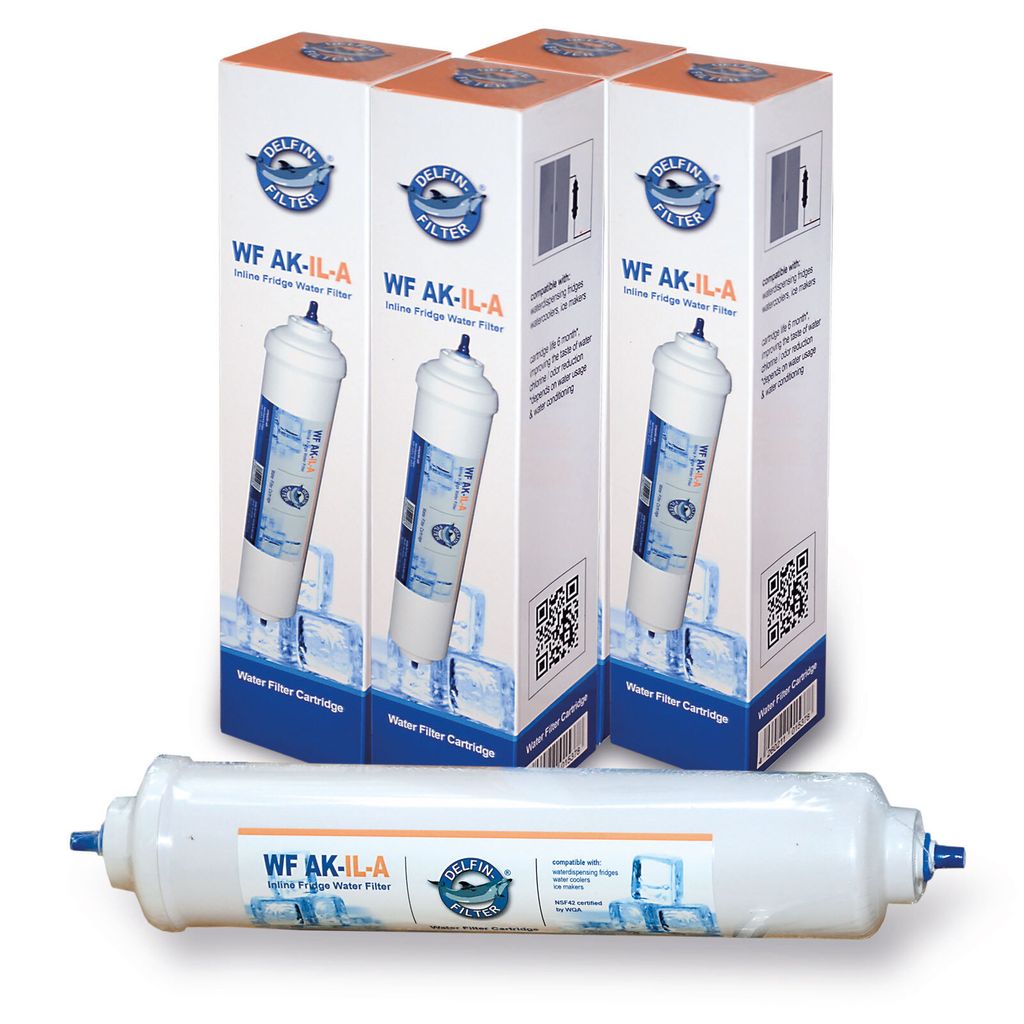 4x Delfin Universal-Kühlschrankfilter für Side by Side Kühlschränke