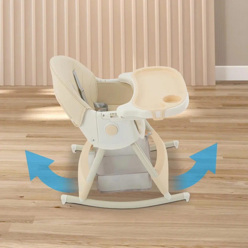 Chaise repas bébé 3 en 1 multifonction, plateau réglable et roulettes