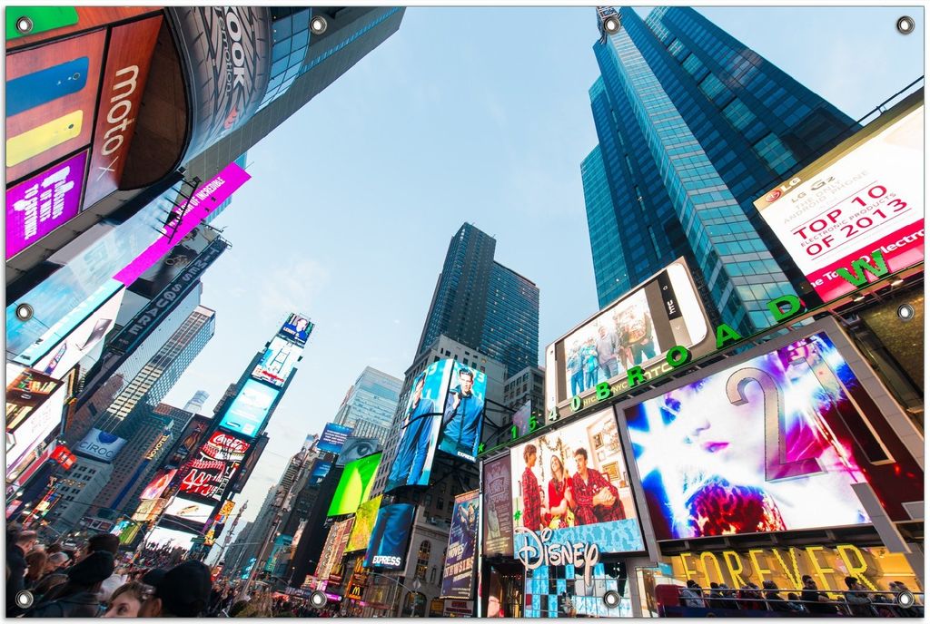 Wallario Outdoor-Poster für Garten oder Balkon, Motiv Times Square in New York, in ca. 100 x 150 cm
