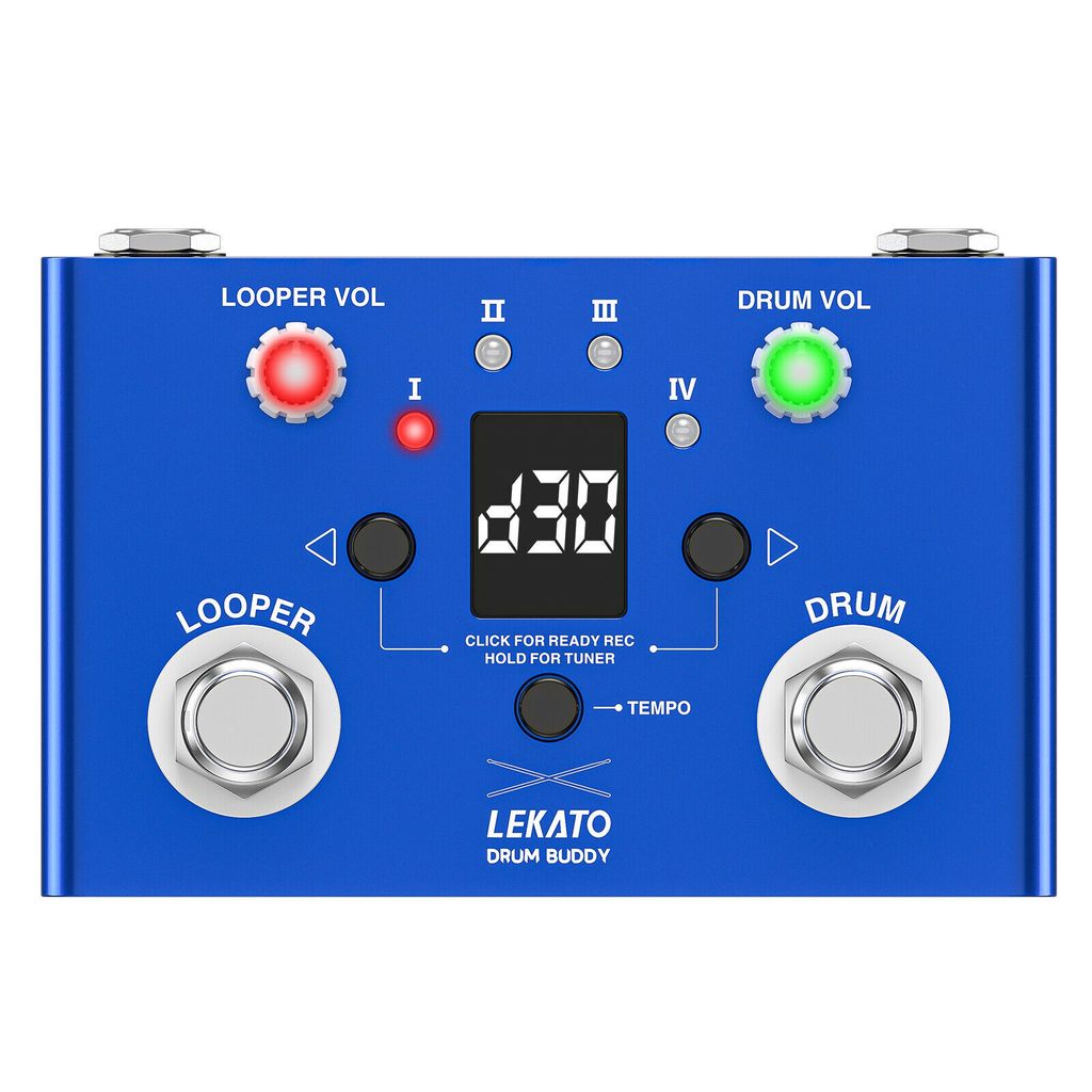 LEKATO Drum + Looper + Tuner Gitarrenpedal 30 Drums 4 Slot Produktbild 