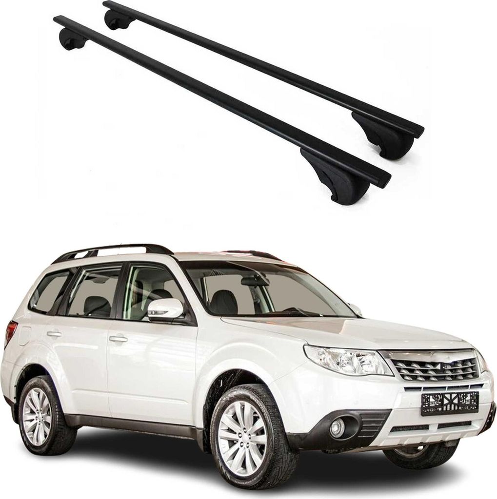 Dachträger Grundtäger für Subaru Forester 2008-2018 75kg Metall Schwarz 2 tlg