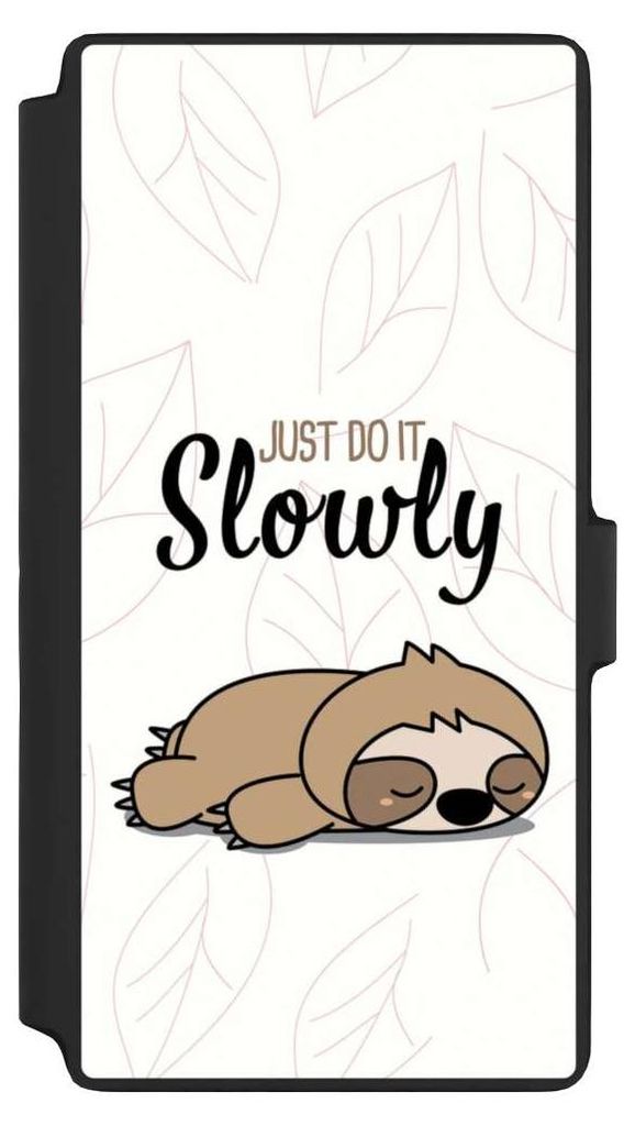NIVOCASE Klapphülle für Samsung Galaxy S22 Ultra Handyhülle aus Kunst Leder NIVOflip schwarz Faultier Tiere lazy sunday