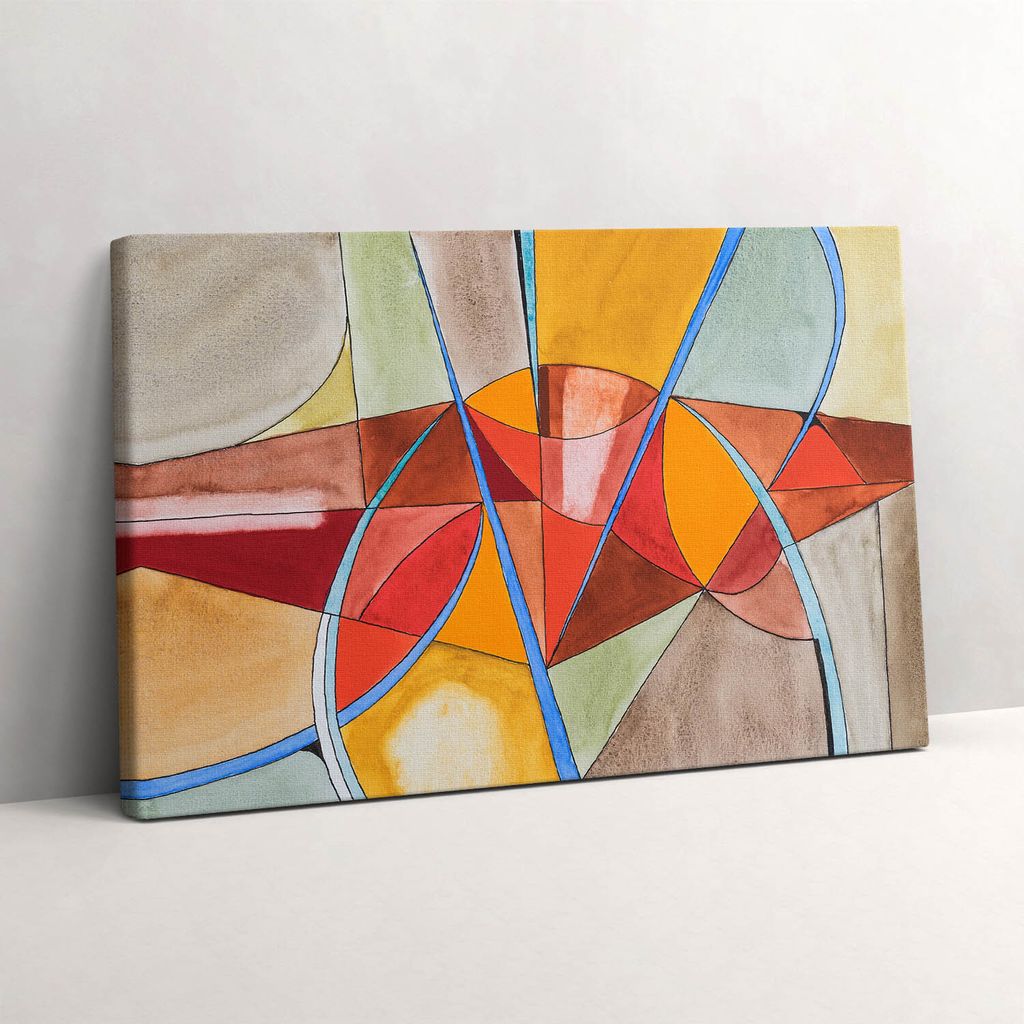 Kunst - orangefarbene Glasmalerei – Leinwandbild Wandbild – 60x40 cm – Leinwandbilder – Wandbilder – Schlafzimmer – Flur