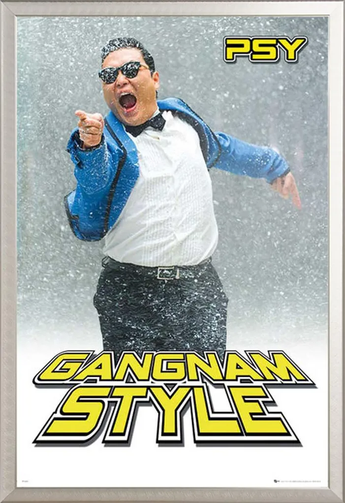 Cadre Shinsuke argenté avec poster Psy : fini les affiches cornées