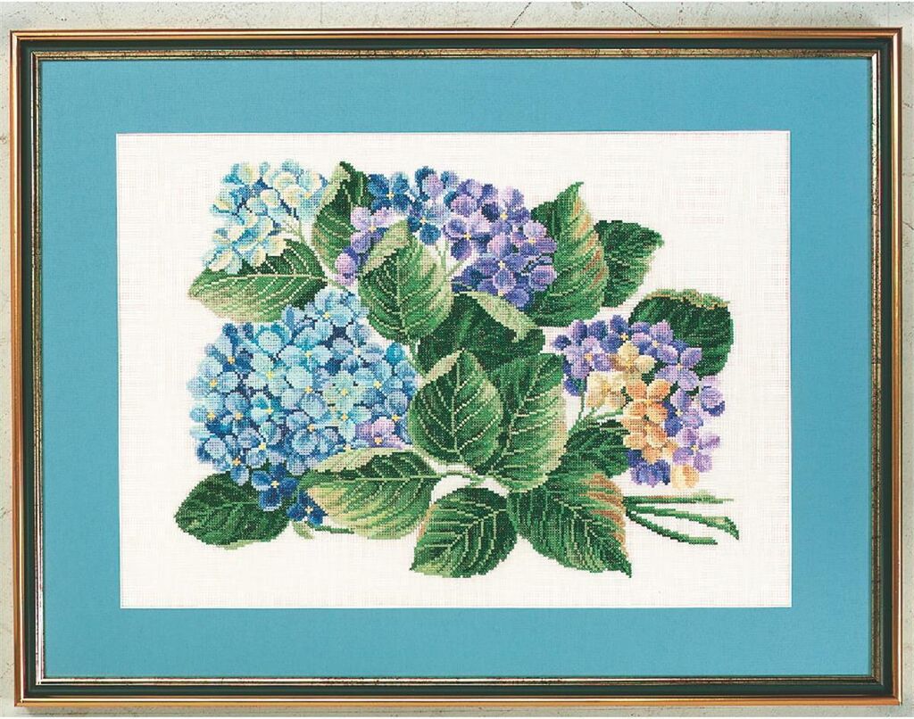 Auslaufmodell Eva Rosenstand Kreuzstich Set "Hortensie", Zählmuster, 45x60cm