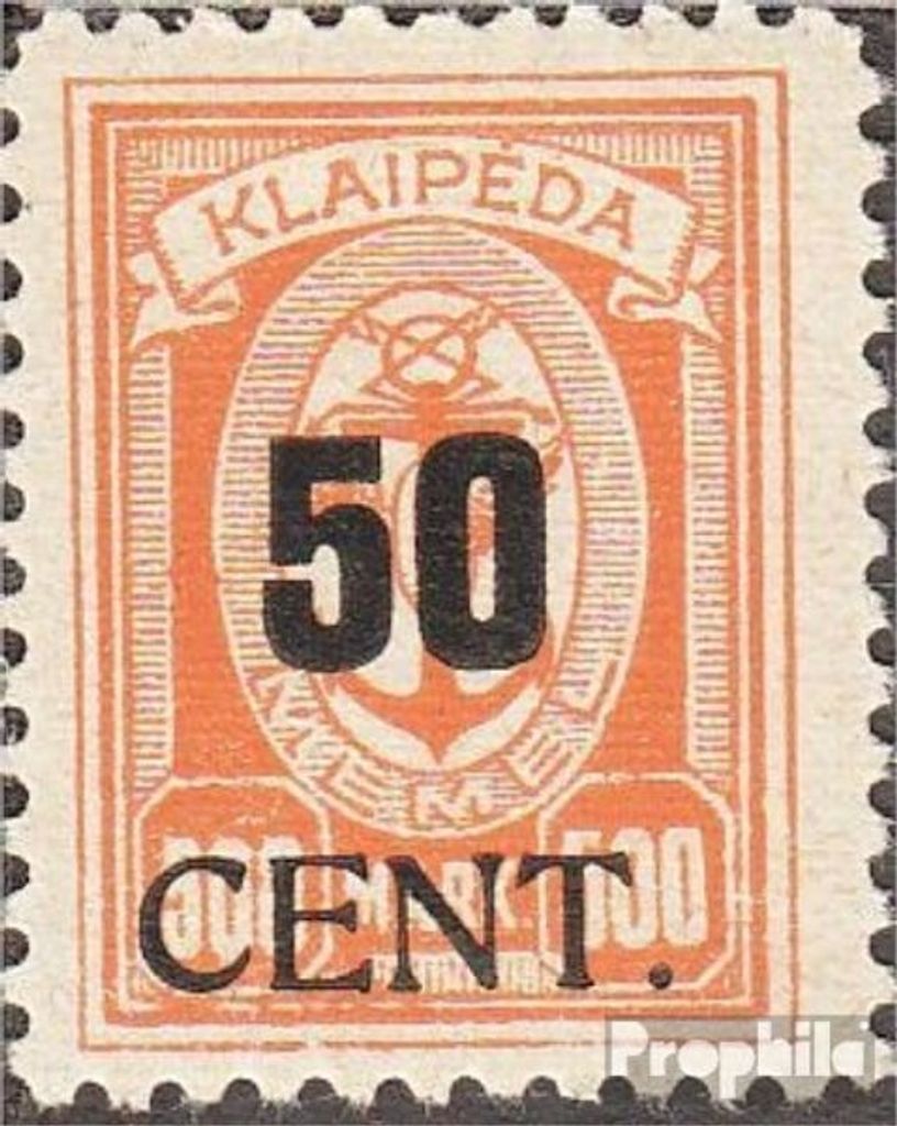 Briefmarken Memelgebiet 1923 Mi 200 mit Falz Aushilfsausgabe