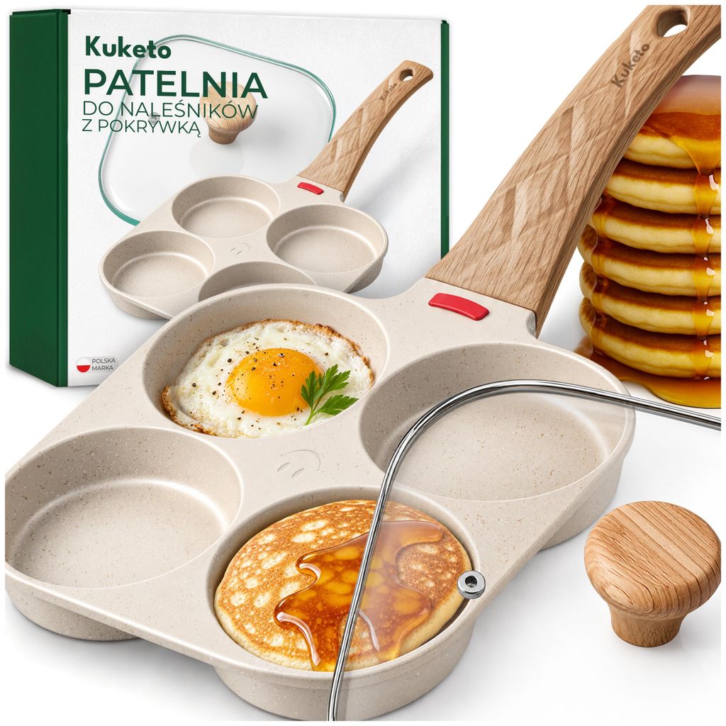Kuketo | Pfanne für Eier und Pancakes mit 4 Mulden – Produktbild 