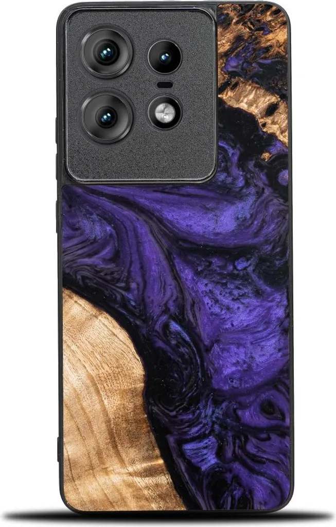 Coperchio in legno Bewood Unique - Viola per Motorola Edge 50 Pro