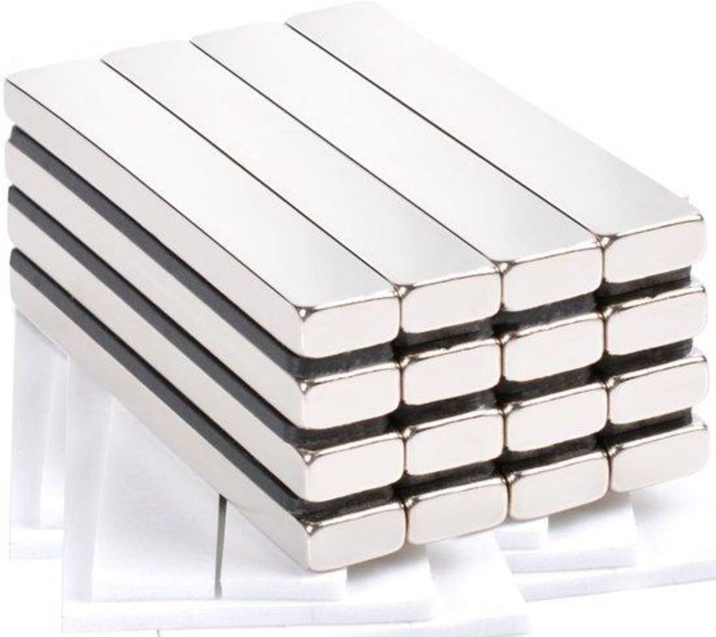 16 Stück starke große rechteckige Neodymium-Magnete 60 x 10 x 5 mm selbstklebend starke Magnete für das Magneetbrett Küche Fridge-Magnet