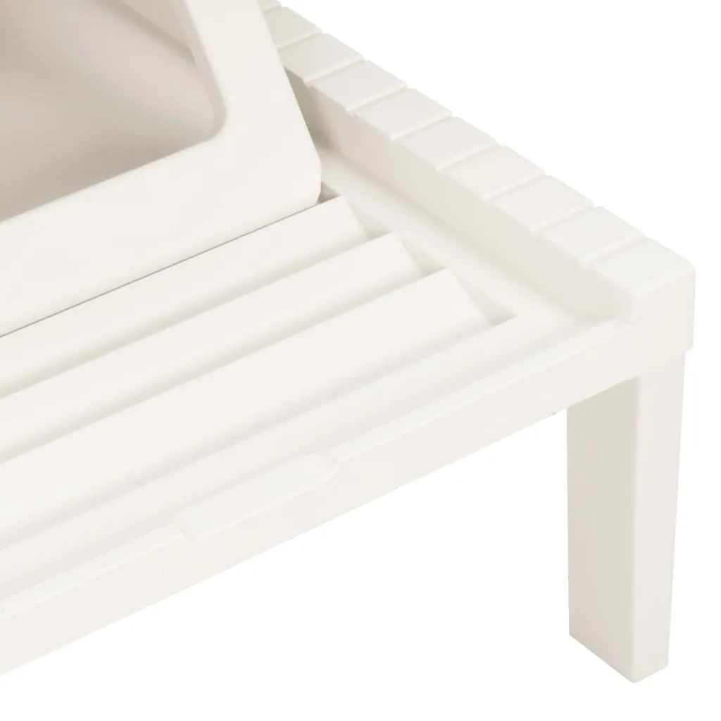 Lettino prendisole in plastica bianco - 5