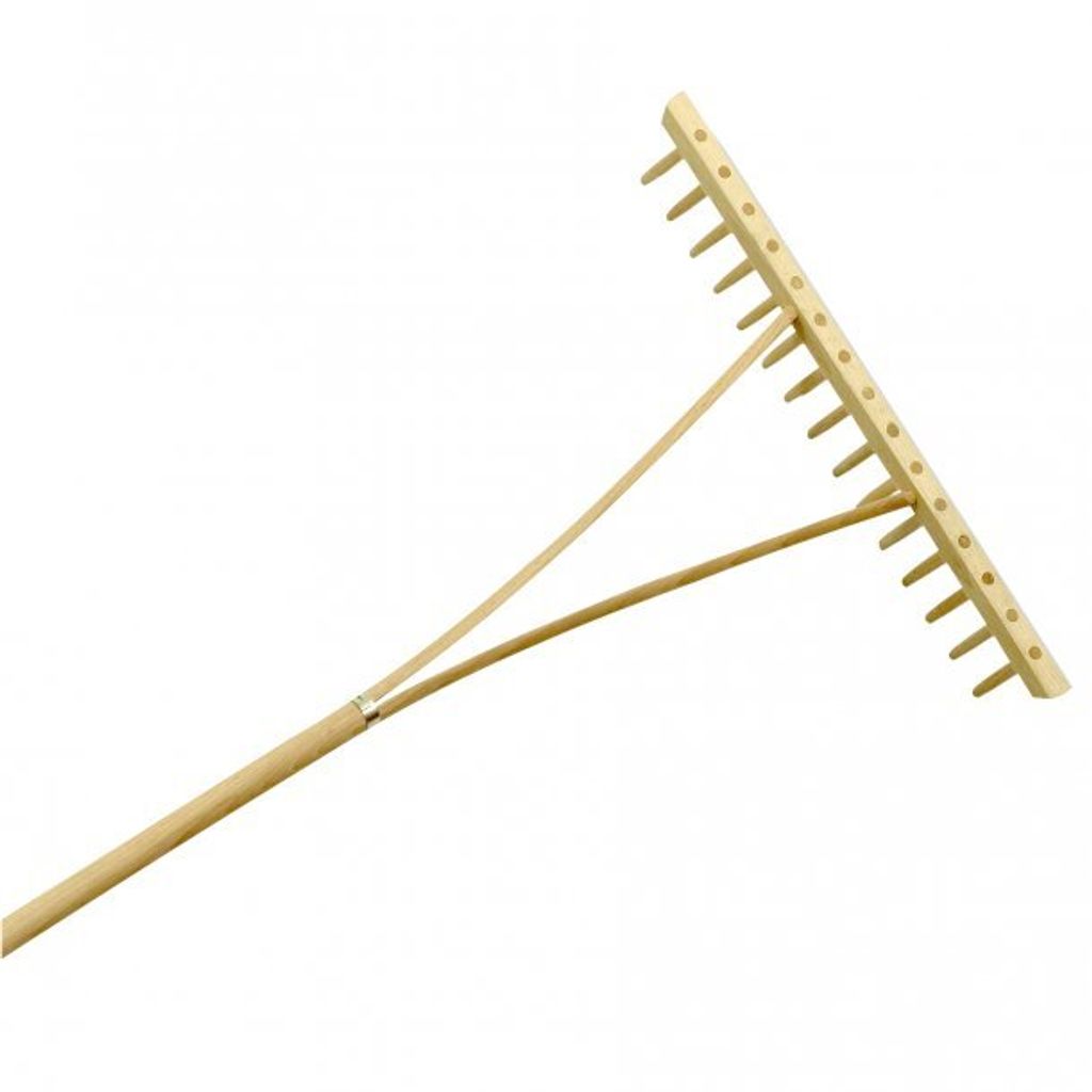 Holzrechen M. Stiel, 15 Zinken Einreihig