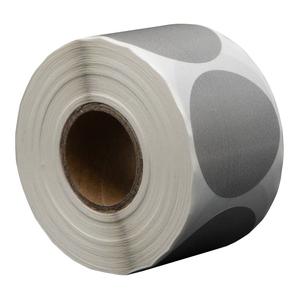 500 runde Etiketten Silber 35 mm auf Rolle - Verschlusssiegel - Punkte markieren - Blanko Runde Aufkleber - DULA
