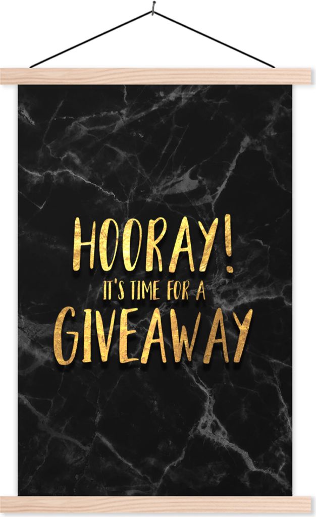 MuchoWow Textilposter Zitate - Geschenk - Gold - Marmor 40x60 cm mit holzfarbenen Rahmen - Poster
