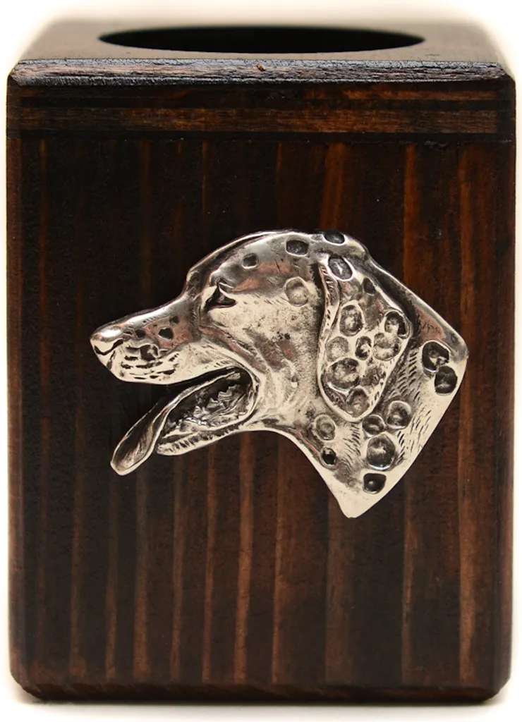 Memoriale Dalmata in Legno: Portacandele Artigianale Argentato Art-Dog