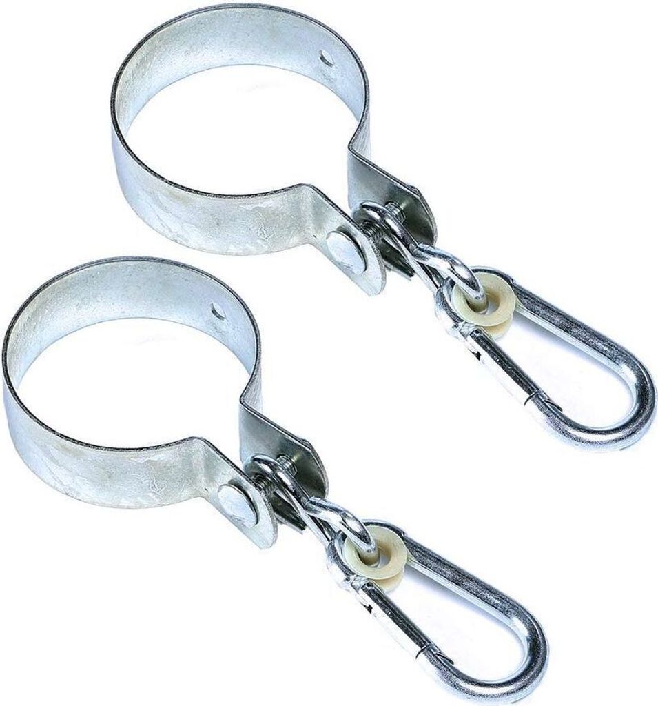 Schaukelhaken für Rundholz mit Karabinerhaken Schaukelschelle rund Manschettenhaken : 2 Stück Ø 10 cm Stückzahl: 2 Stück Maße Rundholz: Ø 10 cm