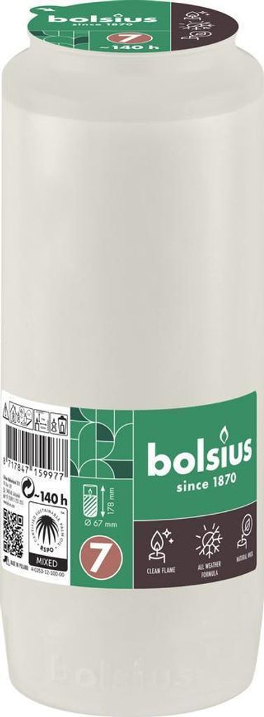 Riempimento Bolsius, 140 h, 471 g, 67 x 178 mm, per luce Immagine del prodotto 