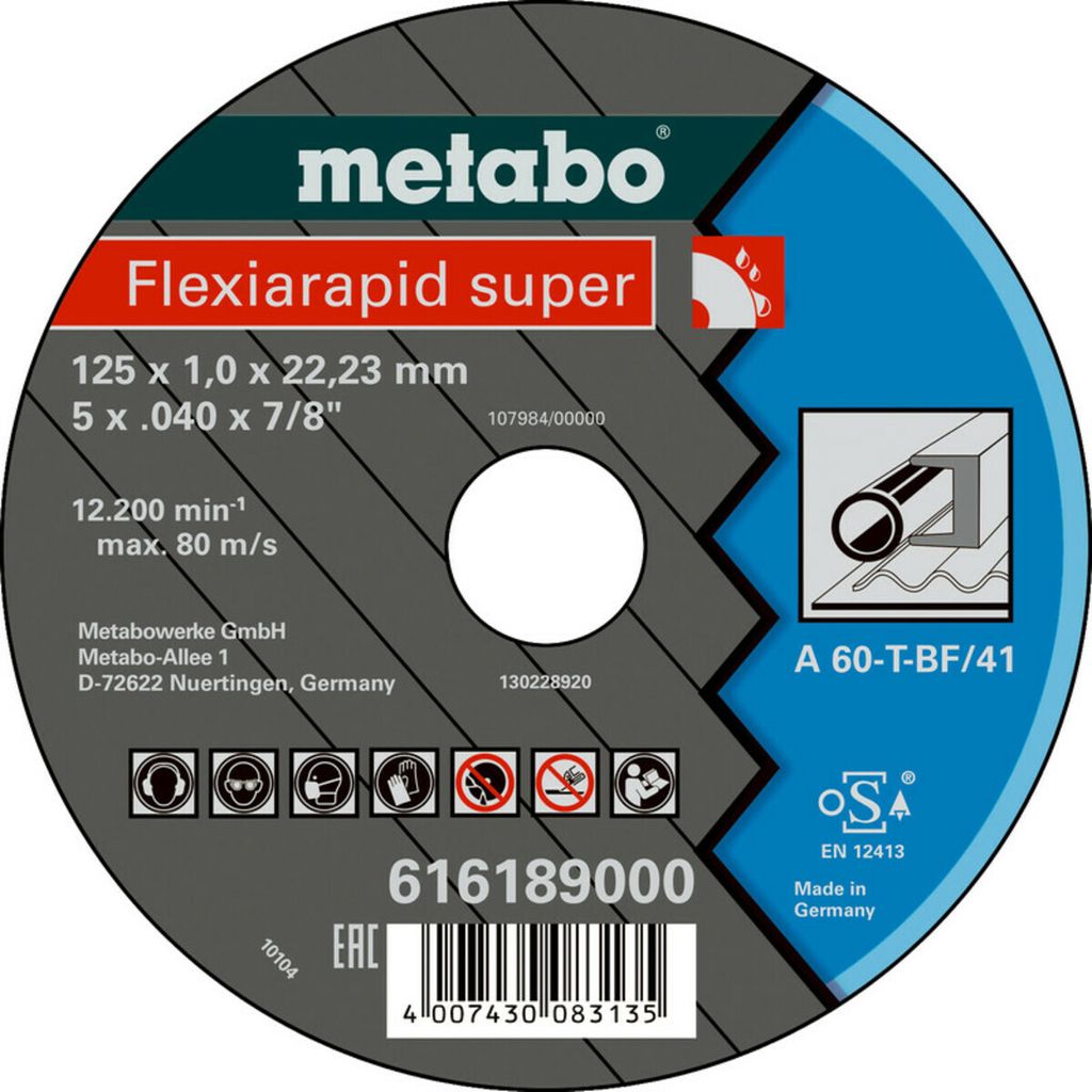 Metabo Flexiarapid super 125x1,0x22,23 Stahl, 616189000