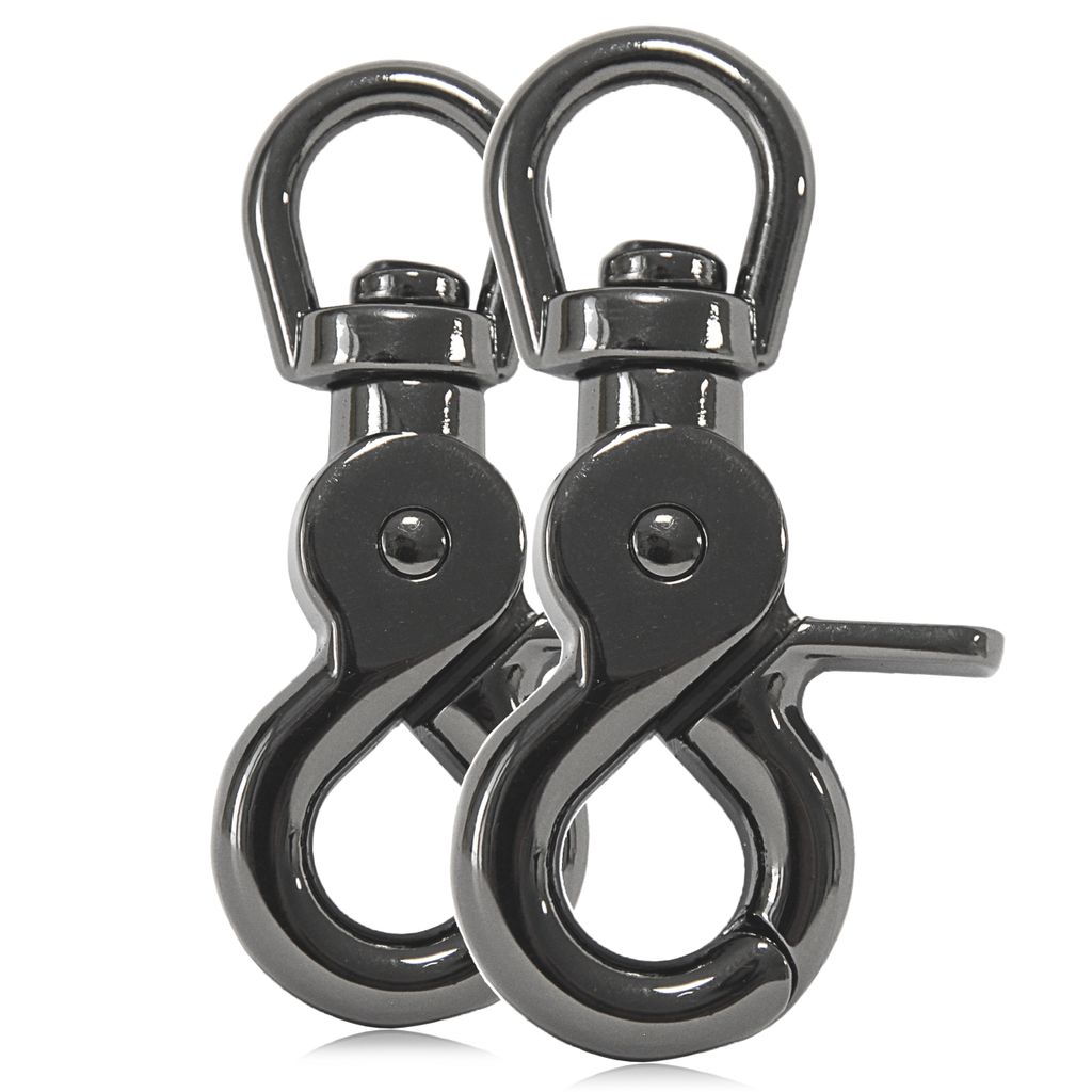 Scheren-Karabiner Haken mit Dreh-Gelenk/Dreh-Kopf für Hunde-Leine/Hals-Band 2er Set, Zinkdruckguss 61mm Länge, auch für Paracord 550 / Schlüsse...