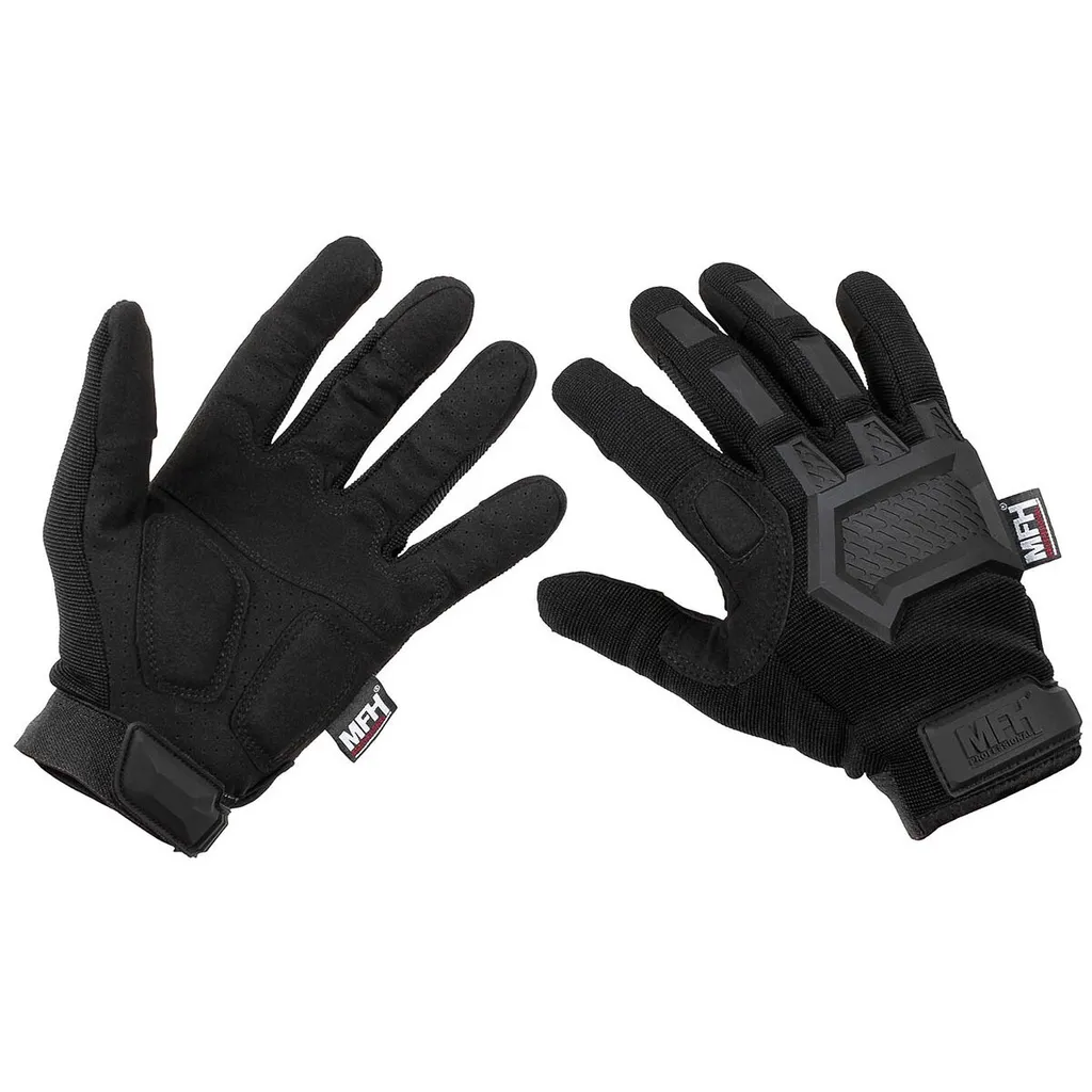 Gants Tactiques MFH Action Noir Taille L - HighDefence Haute Protection