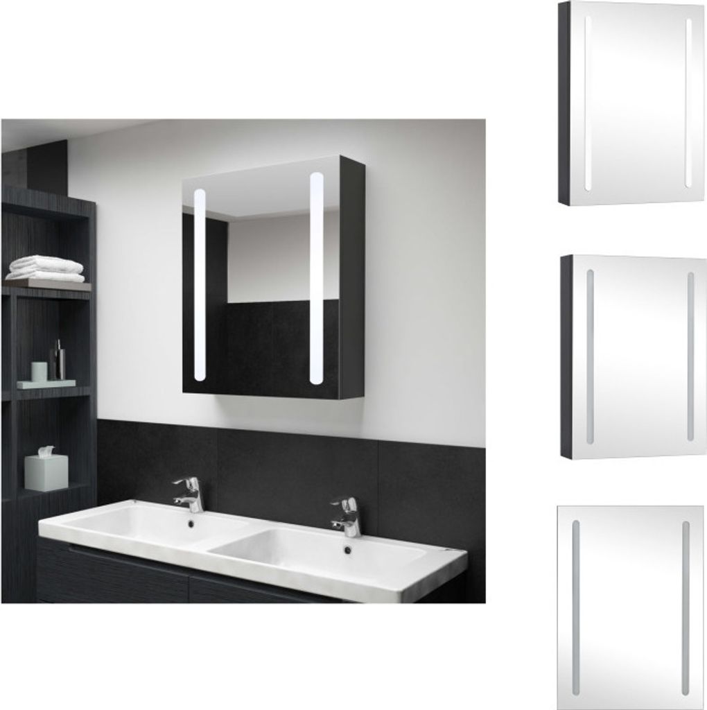 vidaXL LED-Spiegelschrank fürs Bad 50x13x70 cm - Badezimmerwaschtische