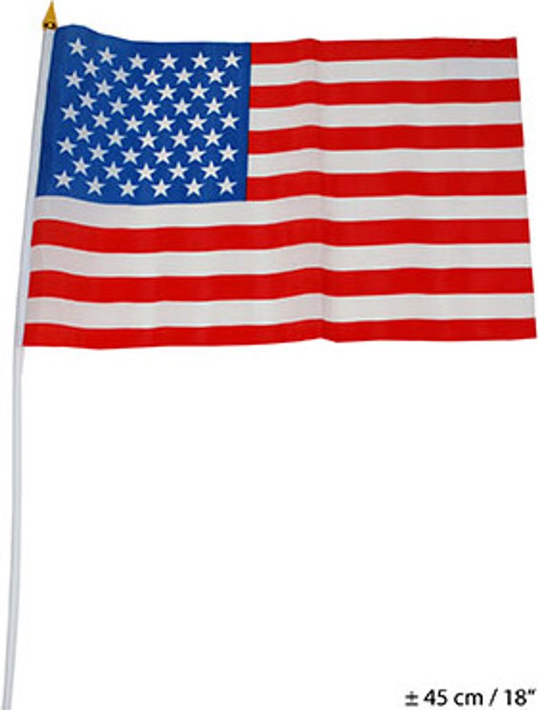 Flagge an Stab USA ca. 30 x 45 cm Amerika mit 50 Sternen