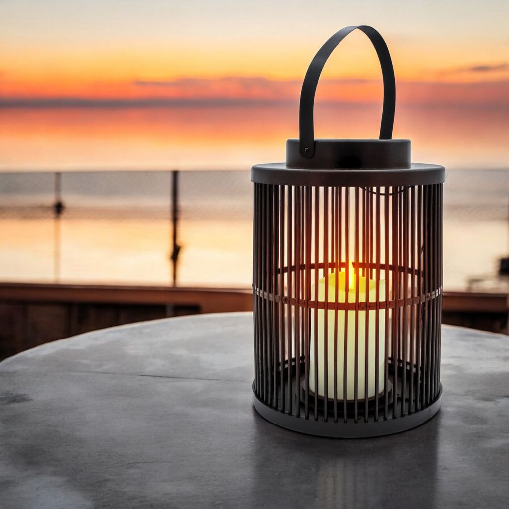3.07 Lampe solaire ronde avec bougie LED intégrée - env. Image du produit 