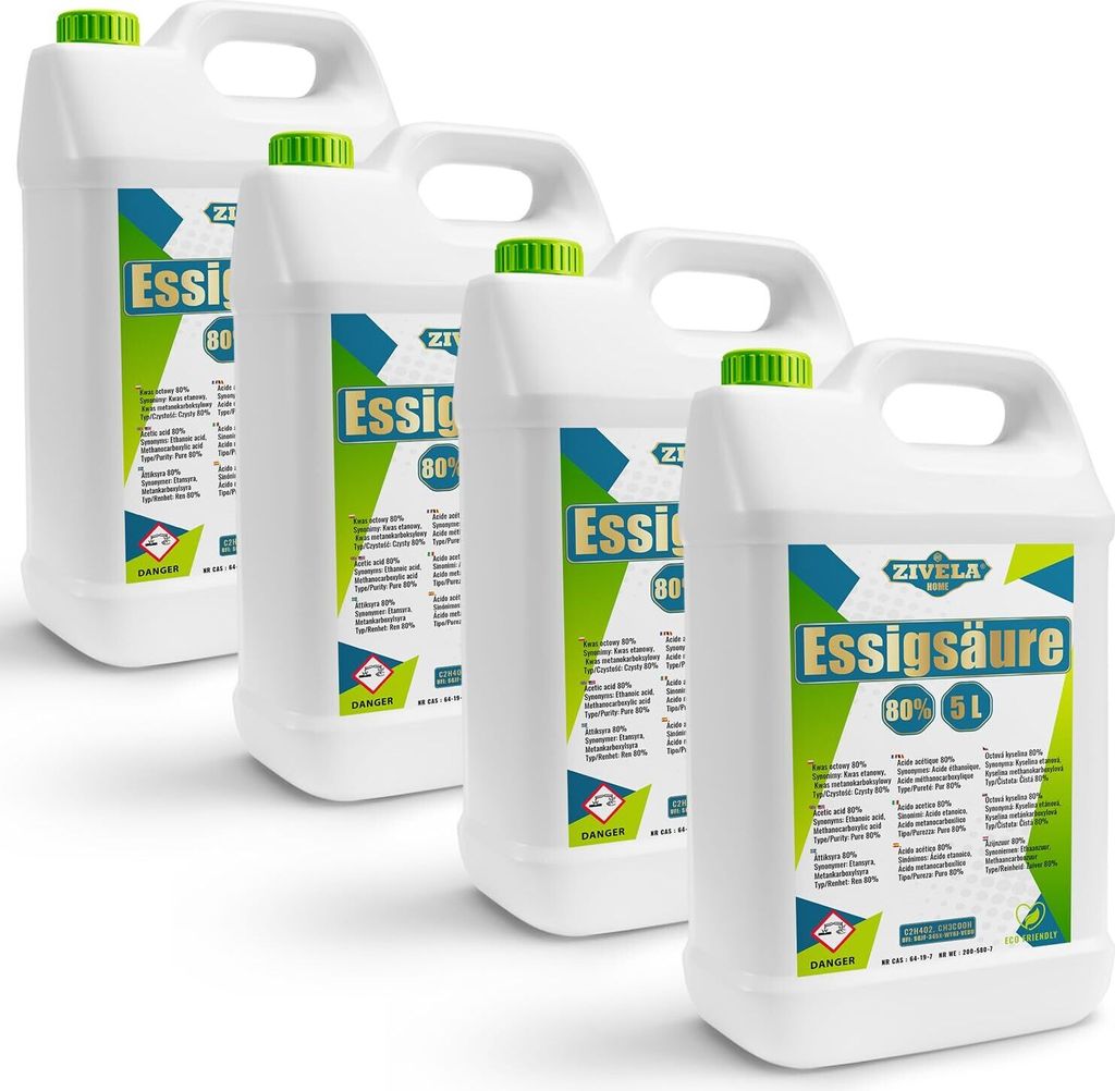 20L kyseliny octové 80% prvotřídní kvality | 4x5L octové Obrázek produktu 