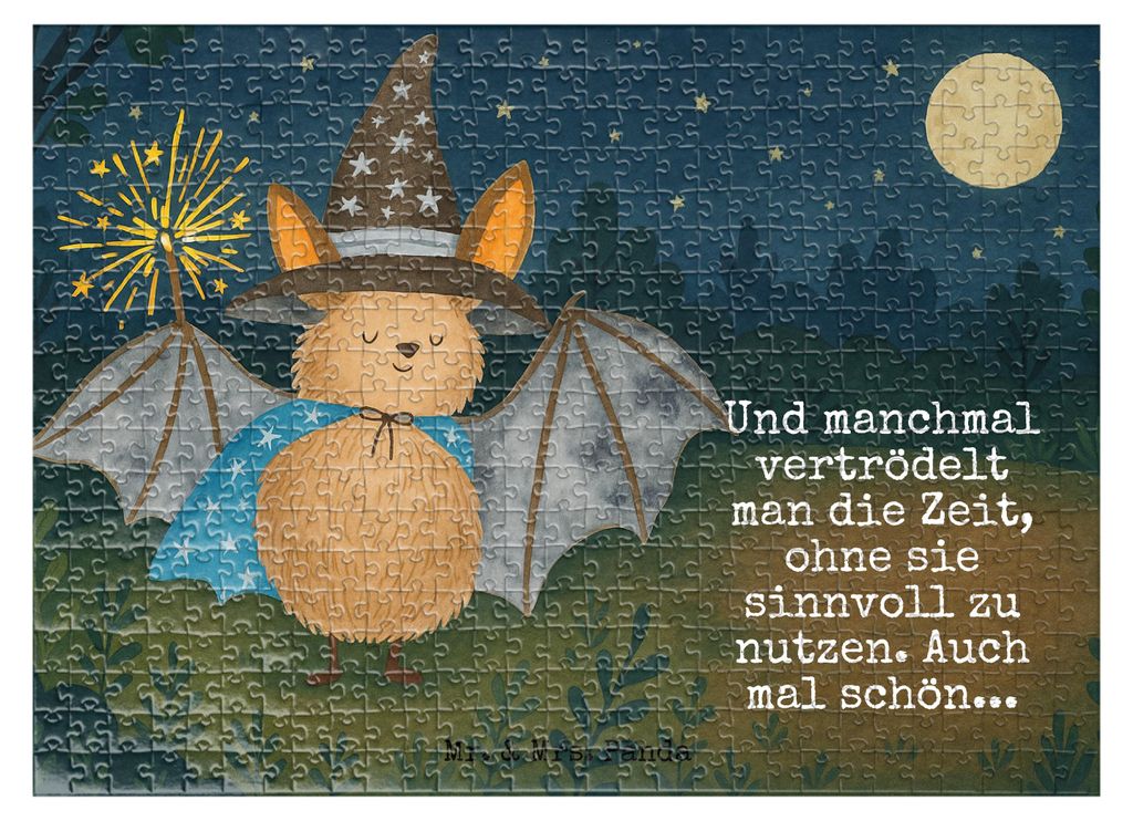 Mr. & Mrs. Panda Puzzle Fledermaus Zauberer Design 551 Teile - Weiß - Geschenk, Magier, 1500, 500, Legespiel, Lustige Sprüche, Frauen, 2000, Rein...