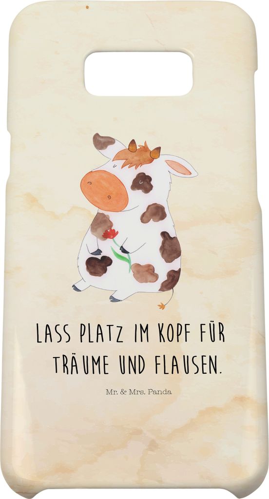 Mr. & Mrs. Panda Samsung Galaxy S8 plus Handyhülle Kuh - Vintage - Geschenk, Milch, Landwirtin, Kühe, Handy Case, Hülle, Hof, Cover, Spruch, Bau...