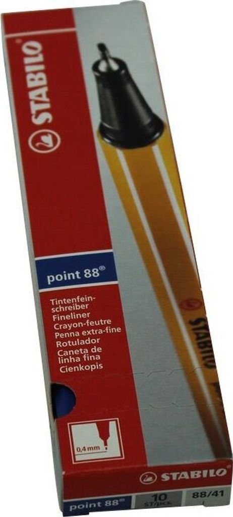 Fineliner - STABILO point 88 - paquet de 10 - bleu Image du produit 