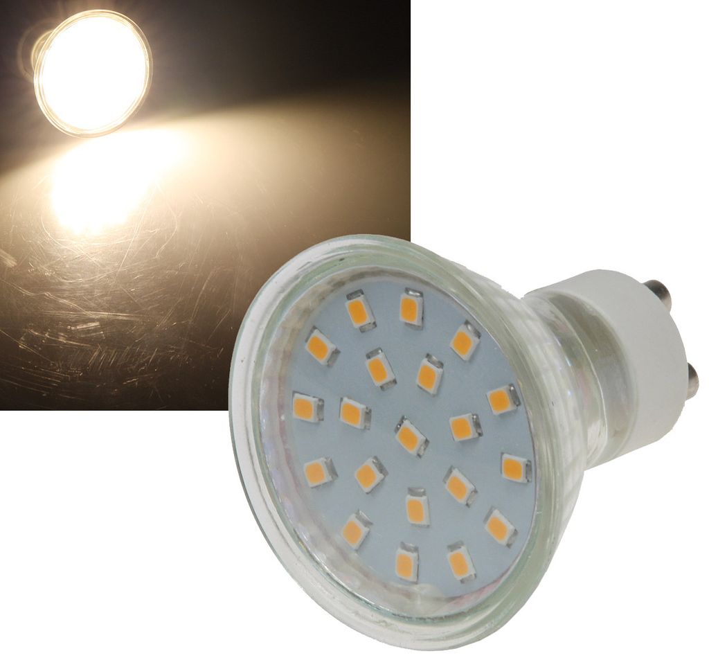 LED reflektor GU10 'H40 SMD', 120°, 230V/3W, 280lm, 3000K, Obrázek produktu 