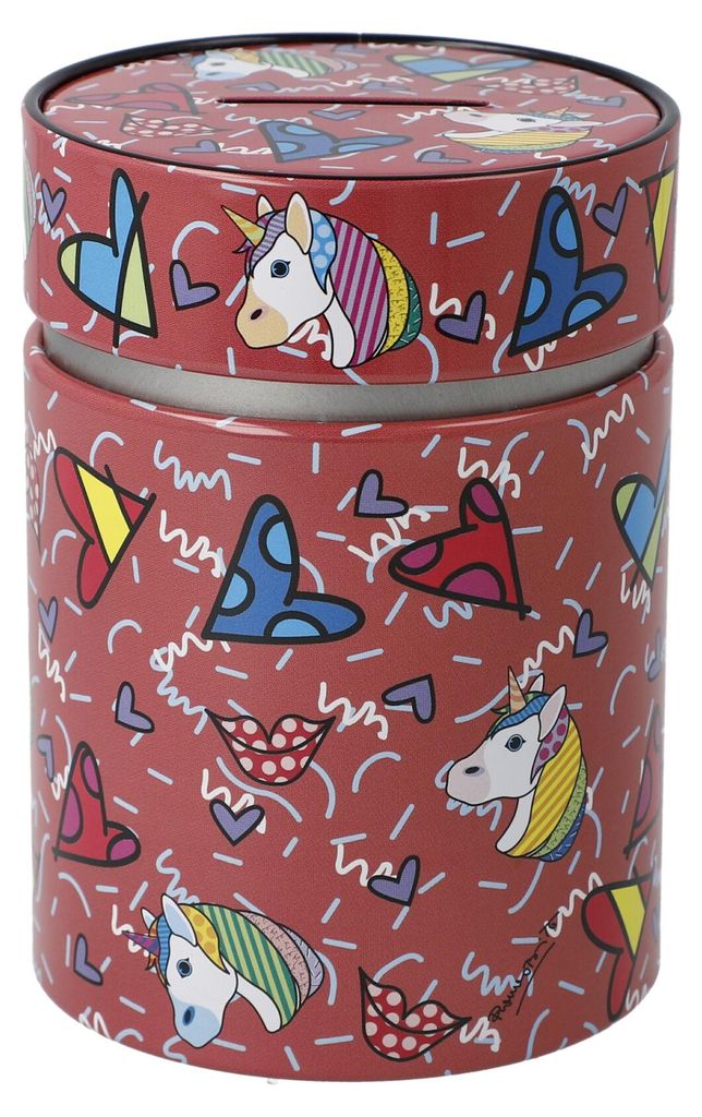 Goebel Spardose emoji by BRITTO - I love unicorns, Metall, Bunt, 11 cm, 66460031