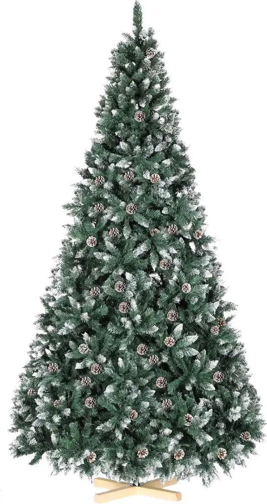 Sapin de Noël artificiel 150cm sans entretien effet neige et pin naturel