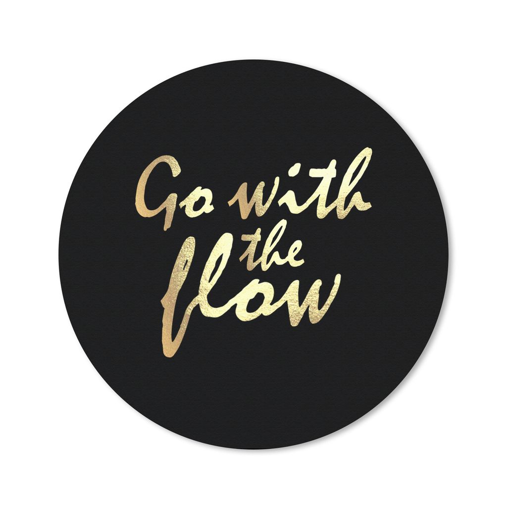 MuchoWow Mauspad Mousepad Zitate - Entspannen - Gold - Schwarz 30x30 cm - Mousepads - Maus Mat - Pad - Mausunterlage - Tischunterlage - Schreibti...