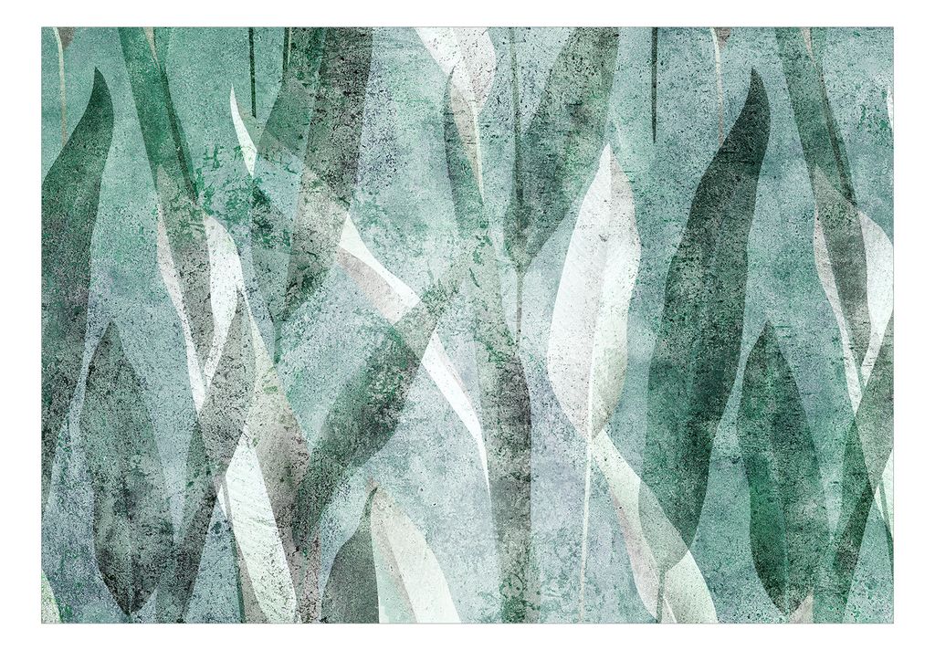Vlies Fototapete Abstrakt Blätter 400x280 cm Tapeten Wandtapete XXL Natur Botanik Pflanzen wie gemalt b-C-0974-a-a
