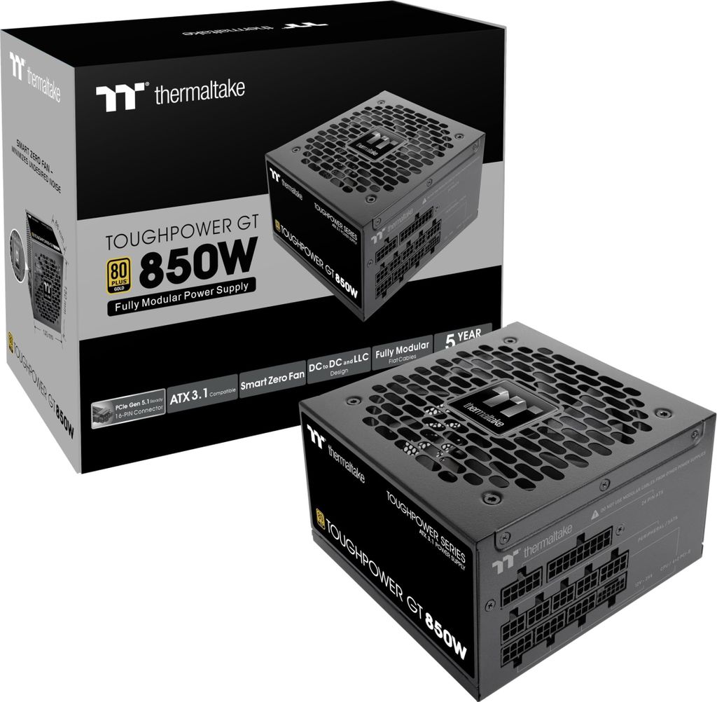 Thermaltake Toughpower GT 850W, PC-Netzteil, (1x 12-Pin Produktbild 