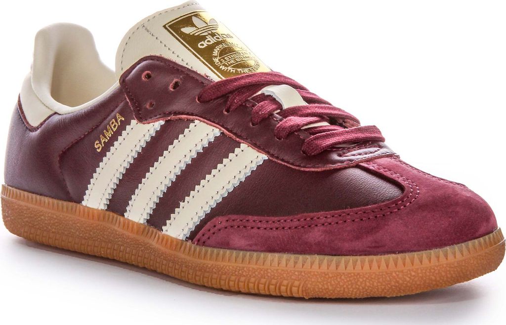 Adidas maroon trainers hotsell