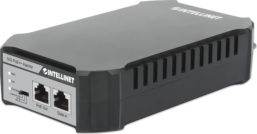 Injecteur PoE++ 10 Gigabit 95W Intellinet 561633 Boîtier ABS Robuste