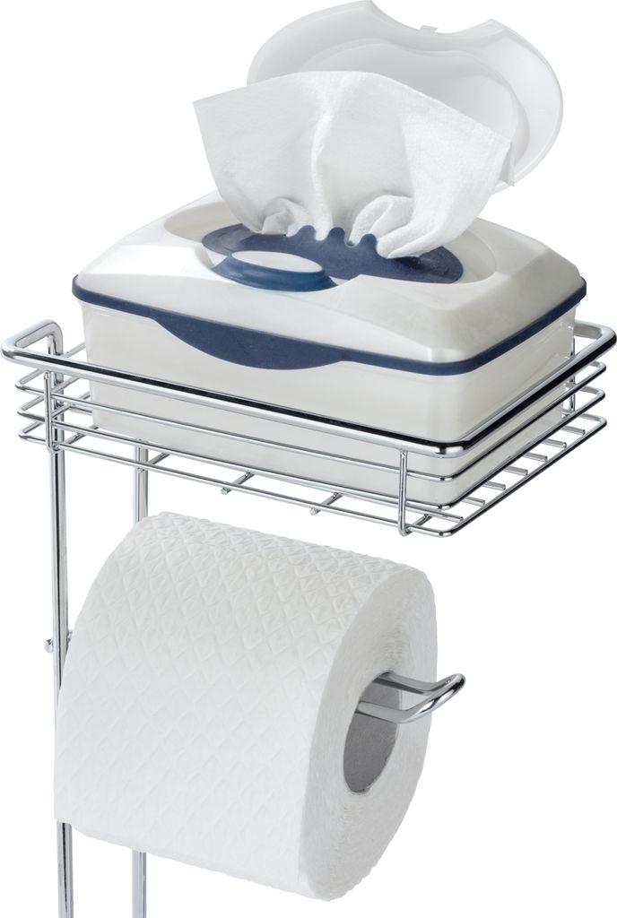 Brookstone Toilettenpapierhalter Aus Chrom – Freistehend, Für Bis Zu 3 XL-Rollen, Stylisches Badezimmer-Organizer