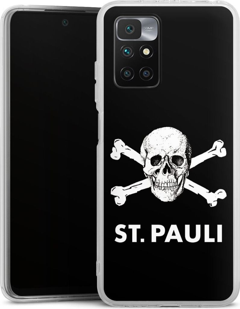 DeinDesign Handyhülle für Xiaomi Redmi 10 2022 Silikon Hülle Case Smartphone Schutzhülle FC St. Pauli Offizielles Lizenzprodukt Totenkopf