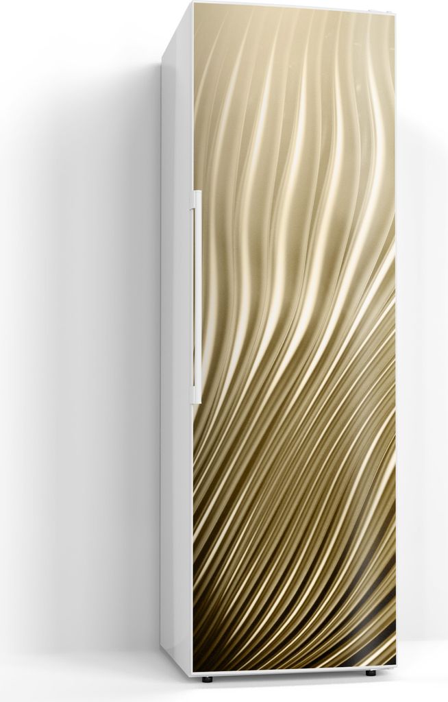 DEQORI Magnetmatte Kühlschrank beschreibbar 60x190 cm 'Goldenes Rillendesign' Magnetfolie
