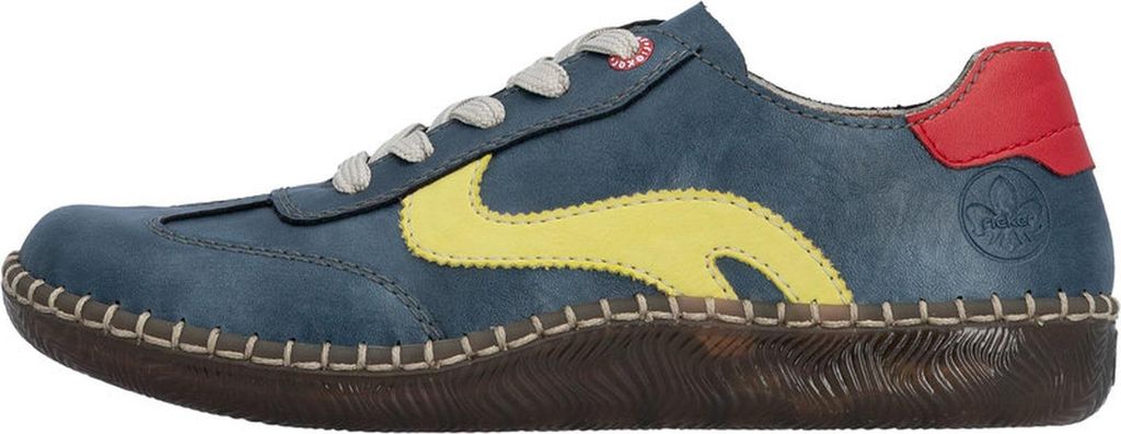 Rieker Damen Sneaker Schnürschuh extra weit mit herausnehmbarer Innensohle N2400, Größe:42 EU, Farbe:Blau