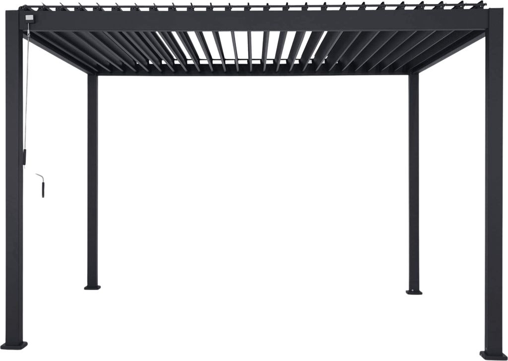 MIRADOR Pergola 111 Deluxe 3x3,6 m Aluminium Terrassenüberdachung Verstellbares Lamellendach Wasserdicht Stabil Winterfest Anthrazit