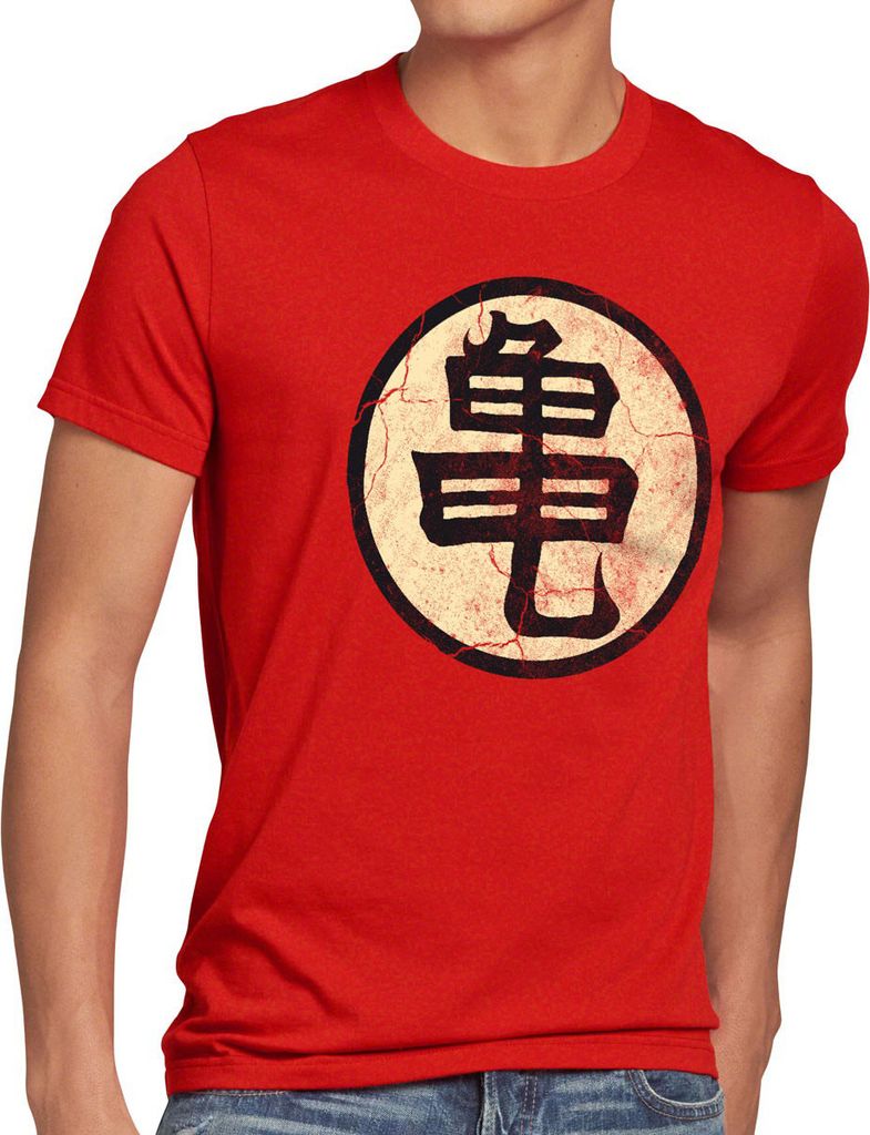 style3 Goku Roshis Turtle School Herren T-Shirt Anime Manga Dojo Kame Roshi House Meister Training