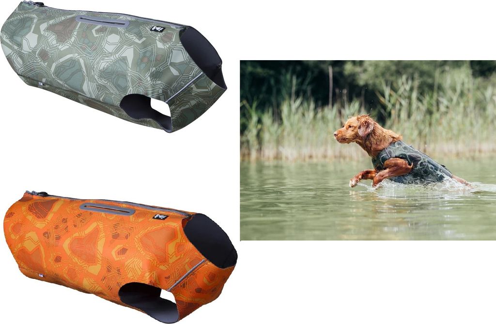 Hurtta Swimmer Weste Hunde Schwimmweste, Farbe:grün camo, Größe:M