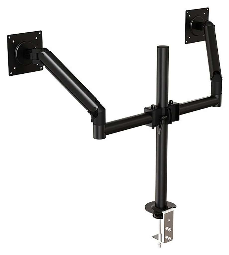 Bras de moniteur double réglable en hauteur et angle rotatif noir